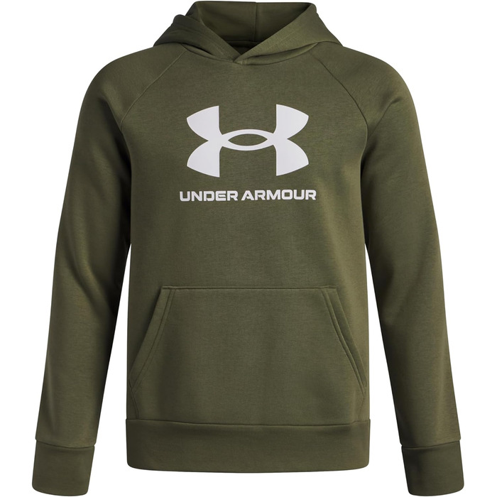 Толстовка з капюшоном Under Armour Rival Fleece для хлопчиків, чорний (122-128, Marine Od Green / White)