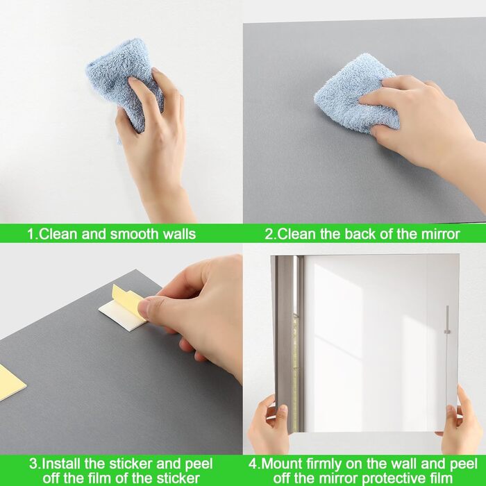 Дзеркальні плитки на клейкій основі 30x30 см - 4 шт. (Акрил) для стін, шаф, спальні та вітальні