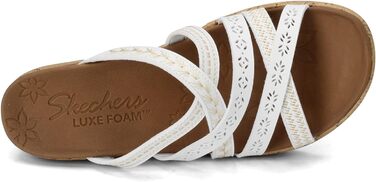 Босоніжки жіночі Skechers Beverlee Tiger Posse на танкетці, білі - 39 EU (широкі)