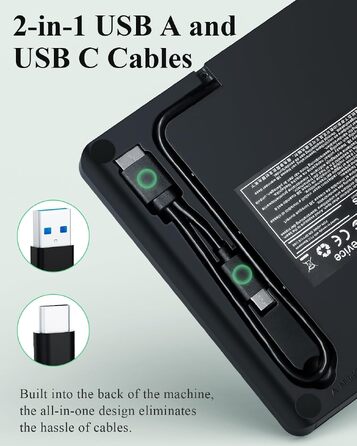 Зовнішній DVD-накопичувач PeroBuno USB 3.0 Type-C, CD ROM +/-RW оптичний привід, ультратонкий DVD-записувач та плеєр для ноутбука, PC, MacBook (Windows, Linux, macOS)