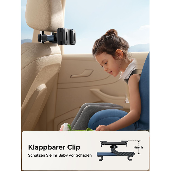 Тримач для планшета Joyroom у автомобіль для підголівника, сумісний з iPad/Galaxy Tab/Fire/Switch (4.7–12.9 дюймів)