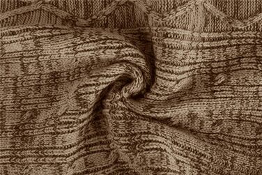 Чоловічий в'язаний кардиган Runcati з довгим рукавом, коміром та замком, з косими візерунками, для сорочок та футболок, XL, коричневий