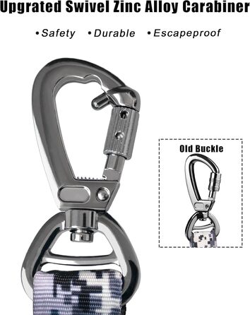 Міцна собача лінія, тактична собача лінія з автофіксатором для великих собак до 68 кг, 1,8 м, амортизуюча, рулетка, подвійний руків'я, для тренування собак