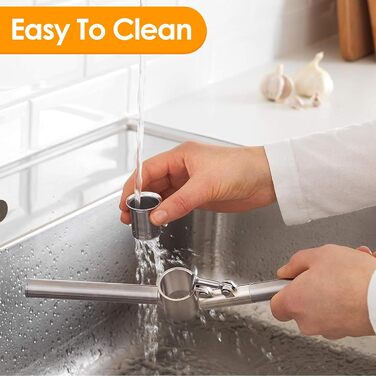 Прес для часнику з нержавіючої сталі - прес для часнику/подрібнювач часнику/прес для імбиру з міцною ручкою з нержавіючої сталі, практичний кухонний помічник та інструмент, 15.8×5 см