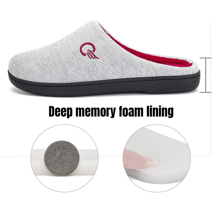 Тапочки додому Mishansha з піною Memory Foam для чоловіків та жінок, сірі, розмір 36-47