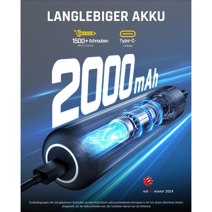 Електрична викрутка Fanttik S1 Pro 3.7V з магнітом, комплект з 16 біт, регулювання крутного моменту до 6 Nm, акумулятор 2000 mAh, для ремонту меблів та комп'ютерів