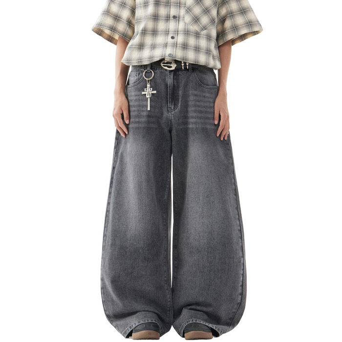 Чоловічі джинси Zewool Baggy Hip Hop широкого крою, сірі (H10 Grau, S) - вуличний стиль, скейтерські джинси