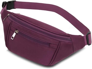 Чоловіча/жіноча поясна сумка на пояс, водонепроникна, для спорту, подорожей, фітнесу, велосипеда, кемпінгу, лілу