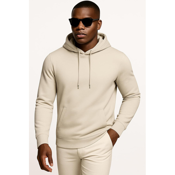 Худі Leif Nelson Slim Fit для чоловіків: стильний капюшонний світшот з довгим рукавом, бежевий (M)