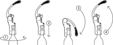 THE WINE WORKSHOP – Oeno Motion Wood & Black – Vertical Lever Corkscrew - Matte Metal and Solid Walnut Wood - Color Black