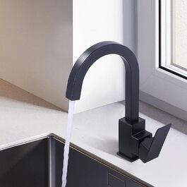 Кухонний змішувач з нержавіючої сталі, 360° поворотний, для кухні, вантажівки, ванної кімнати (чорний)