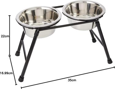 Подвійний годівниця для домашніх тварин Classic Pet Products з нержавіючої сталі, 300 мм, 2 x 1600 мл, VIT-36757 (3 шт.)