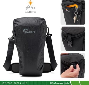 Lowepro ProTactic Toploader - фотосумка для беззеркальної камери/DSLR, 4.5 л, 37x10.5x14 см, для камер з об'єктивом, наплічна сумка для фотографів/відеооператорів (TLZ 75 Pro AW III - new)