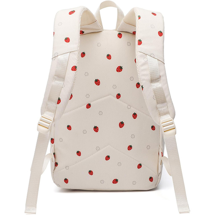 Шкільний рюкзак для дівчаток: легкий, для підлітків, з відділенням для ноутбука (Клубничка)