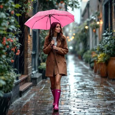 Водонепроникний парасолька SoulRain для подорожей та авто: компактний, великий, для гольфу (рожевий)