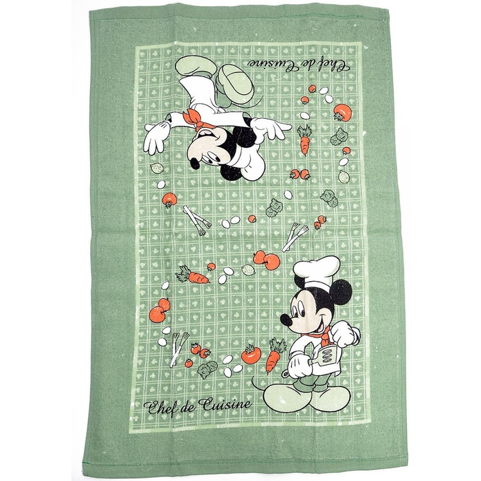 Disney Dish Towels 2 Piece Set Kitchen Cloths (Mickey Mouse Green)