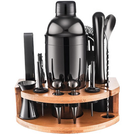 Набір шейкер для коктейлів Barkeeper Set, професійний набір барного інвентарю з нержавіючої сталі, чорний