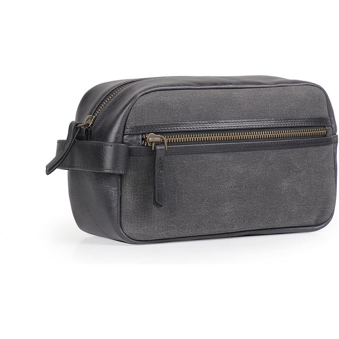 Чоловіча дорожня сумка Londo Echtleder, набір сумок для туалету (чорний)