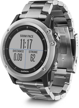 Годинник Garmin Fenix 3 GPS Multisport з навігацією та спортивними функціями (Мінеральне скло, Срібло з титановим браслетом, 1.2 дюйми)