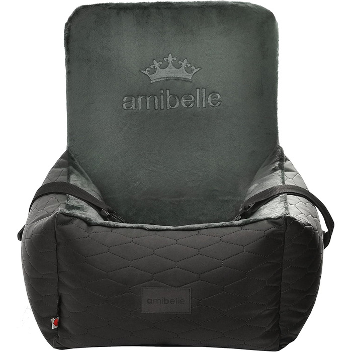 Автокрісло для собак та котів Bella Schwarz, чорний, штучна шкіра, 55x55 см, універсальне, миється