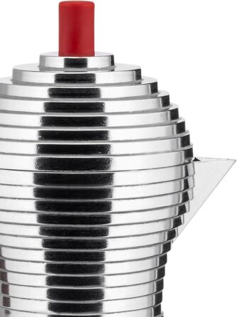 Еспресо-машина Alessi Pulcina MDL02/6 - червона, з литого алюмінію, на 6 чашок
