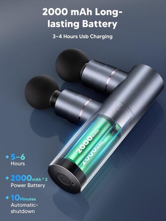 Масажер для м'язів Arboleaf Mini - компактний, тихий, з 4 насадками та AI-регулюванням. Масажна пістолета з USB-C, 3200 обертів/хв, 0.47 кг, з сумкою.