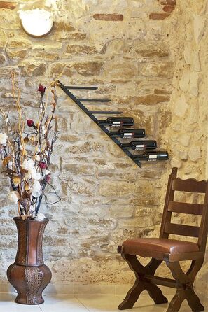 DanDiBo Bottle Holder Wine Rack Diagon 100cm Metal Bottle Stand Wall Shelf Bar (Right-hand version)