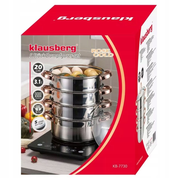 Пароварич Klausberg (набір 5 предметів), 20 см, Rose Gold, KB-7730