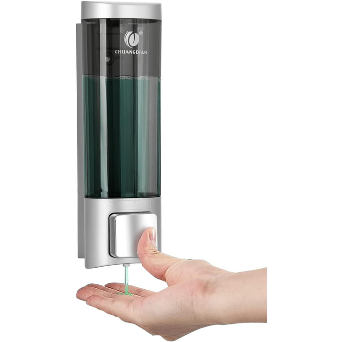 Ручний дозатор мила CHUANGDIAN, настінний, 200 мл, білий, сріблястий