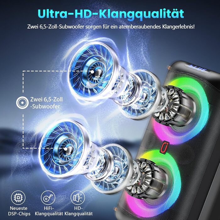 Караоке машина портативна Bluetooth з 2 мікрофонами для дорослих, караоке бокс PA-система з диско-світлом для вечірок, підтримує TF/USB, FM, AUX, T27