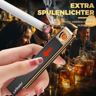 Чохол для сигарет Lafagiet з запальничкою для 84мм Regular King Size, ультратонкий, шкіряний, для чоловіків, бізнес, подарунок