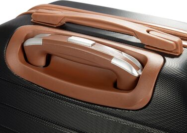 Набір валіз BruBaker Paris - 3 шт. з жорстким корпусом (M, L, XL) з кодовим замком, 4 колеса, ручки. Чорний та світло-коричневий