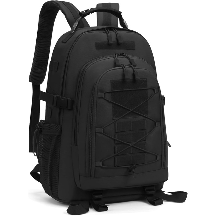 Тактичний рюкзак Molle 35/40 л, водонепроникний, для мотоциклістів, туризму, школи, з USB-портом, чорний