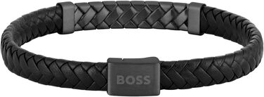 Чоловічий браслет BOSS TAILORED з чорної або коричневої шкіри, сталевий