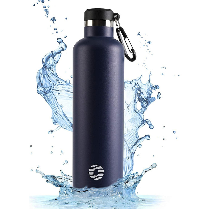 FEIJIAN FJbottle 316 Stainless Steel Vacuum-Insulated Water Bottle 750ml/1000ml with Carabiner, BPA-Free Bottles, Leak-Proof Sports Bottle for Sports, Work, and Travel