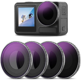Набір фільтрів NEEWER CPL та ND для DJI Osmo Action 4/Action 5 Pro (4 шт.): CPL+ND8+ND16+ND32. Сумісний з FL-A12. Оптичне покриття, аксесуари для екшн-камери