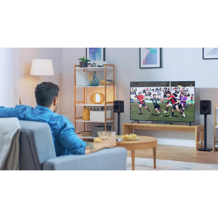 Підлогові стійки Kanto ST28 для поличних акустичних систем 28'' (13,6 кг), пара, чорна сталь, чорна MDF основа