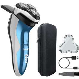 Електричний чоловічий бритва SweetLF SWS7105 з тримером, кейсом, IPX7, LED дисплеєм & для мокрого/сухого гоління