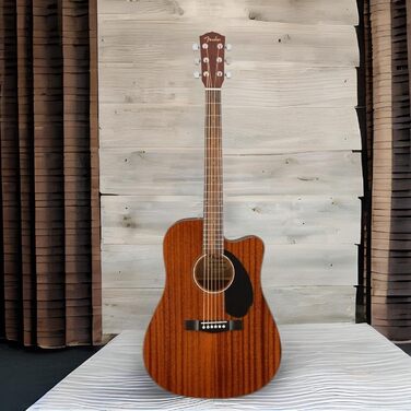 Електроакустична гітара Fender CD-60SCE Dreadnought, Махагоні, 6-струнна, з безкоштовними онлайн-уроками Fender Play, Натуральний колір