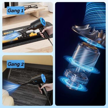 Електричний пилосос для очищення поверхонь - 500W, 5.74oz, комплект для ноутбука, клавіатури, авто, офісу (блакитний)