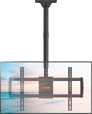 ELIVED Adjustable Ceiling TV Mount for 37-75 inch Flat & Curved TVs - VESA 600x400mm, 50kg Capacity