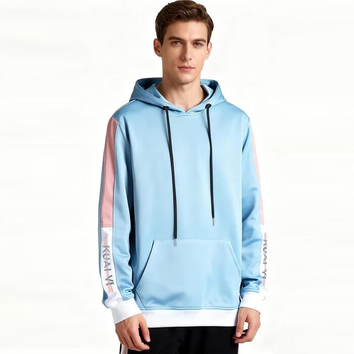 Чоловічий світшот з капюшоном Kenaijing, бавовна, блакитний, розмір L