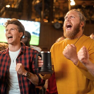 Термокружка для пива Ideus® з нержавіючої сталі, 710 мл, 24oz, з ручкою, для Октоберфесту (чорна)