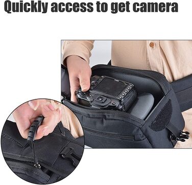 Водонепроникна сумка для камери на пояс/через плече Cwatcun для DSLR/SLR, чорна