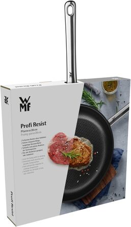 Сковорода WMF Profi Resist Induktion 28 см з антипригарним покриттям, багатошарова, з рифленою поверхнею, нержавіюча сталь, для духовки