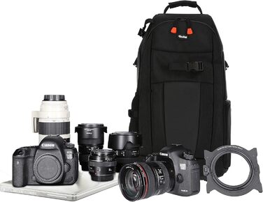 Рюкзак для камери Rollei Fotoliner Ocean L: великий, з перероблених PET-пляшок, з дощем. захистом, розмір ручної поклажі, чорний