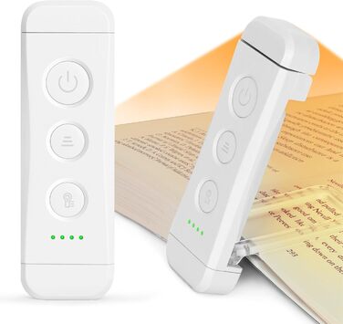 LED лампа для читання Glocusent з кріпленням, 3 кольори, 5 рівнів яскравості, акумулятор, для дітей (Altweiß)