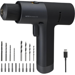 Акумуляторний дриль-шуруповерт HOTO 12V, 30 Нм, 1400 об/хв з LED-індикатором та USB-C зарядкою