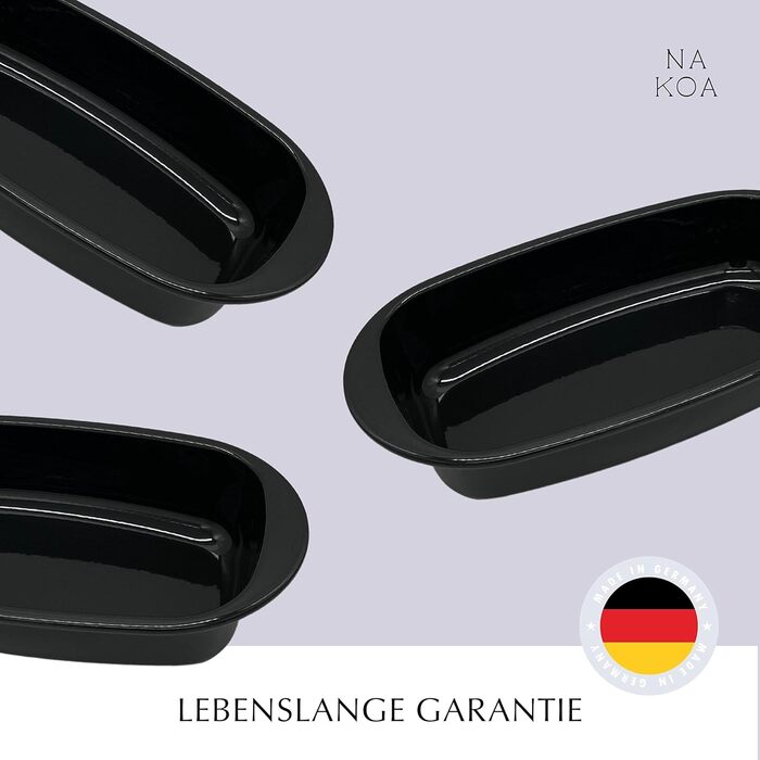NAKOA Loaf Pan made from natural materials with excellent non-stick properties | Bread Loaf Pan | Rectangular Baking Pan | Baking Bread and Cakes | MADE IN GERMANY from high-quality enamel