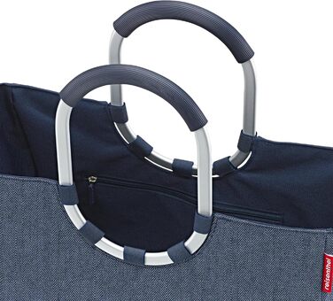 reisenthel Loop Shopper L Herringbone Dark Blue - Shopping Bag with 25L Capacity - B 46 x H 34.5 x D 25 cm, OR4113
